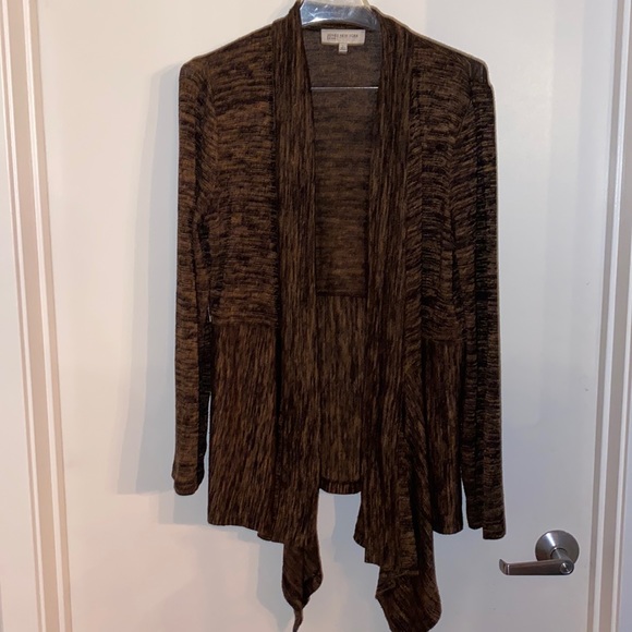 Jones New York Sport size large brown open sweater cardigan - Picture 1 of 4